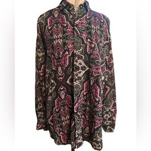 Pier Connection Men’s VTG 90s Unisex Button Down Shirt Sz M Novelty Print Y2K